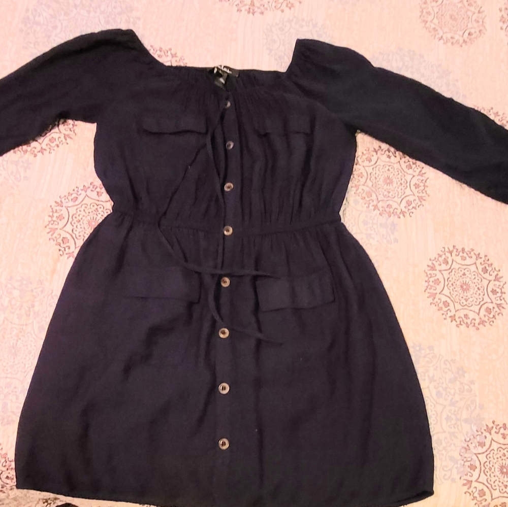 Lulu's shirt dress in navy blue size L